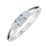1/4 Carat Three Stone Engagement Ring Band in Gold