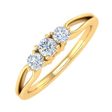 1/4 Carat Three Stone Engagement Ring Band in Gold