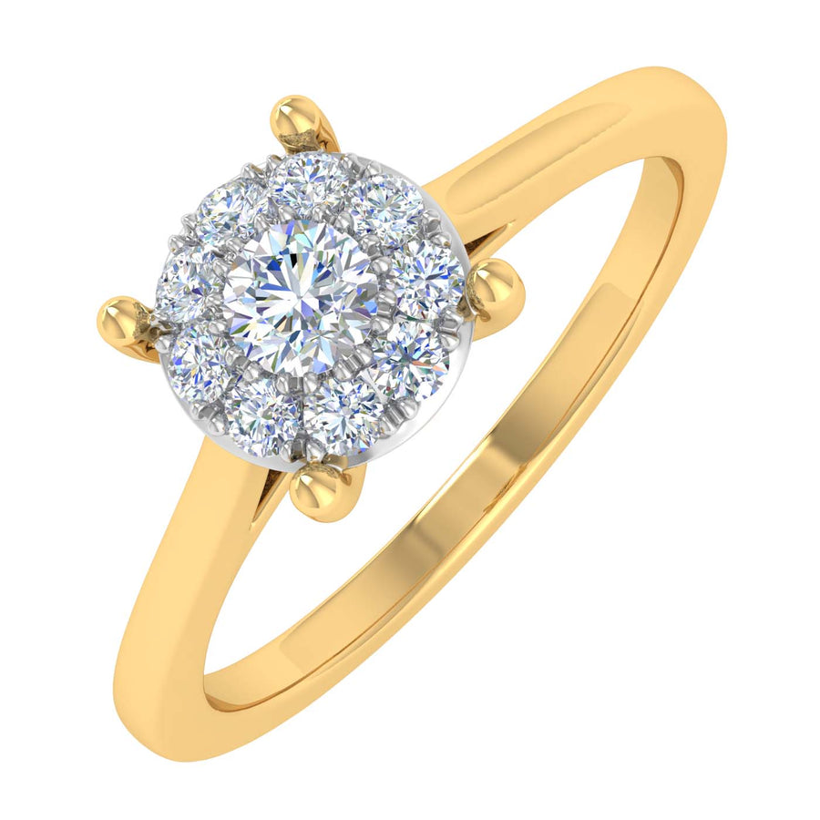 1/5 Carat Prong Set Diamond Engagement Ring in Gold - IGI Certified