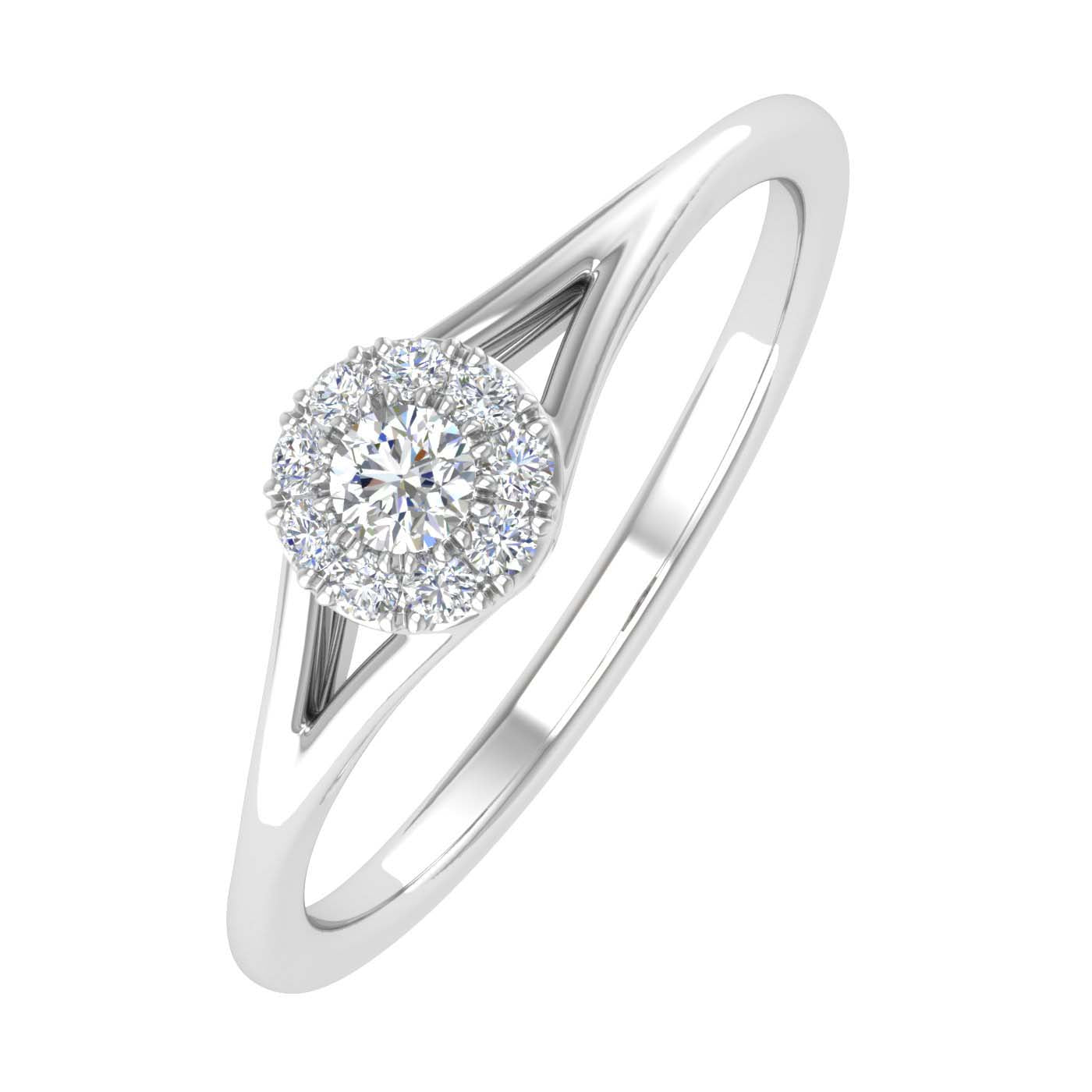 0.09 Carat Prong Set Diamond Engagement Ring in Gold