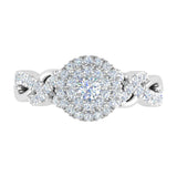 3/4 Carat Diamond Halo Ring in Gold - IGI Certified