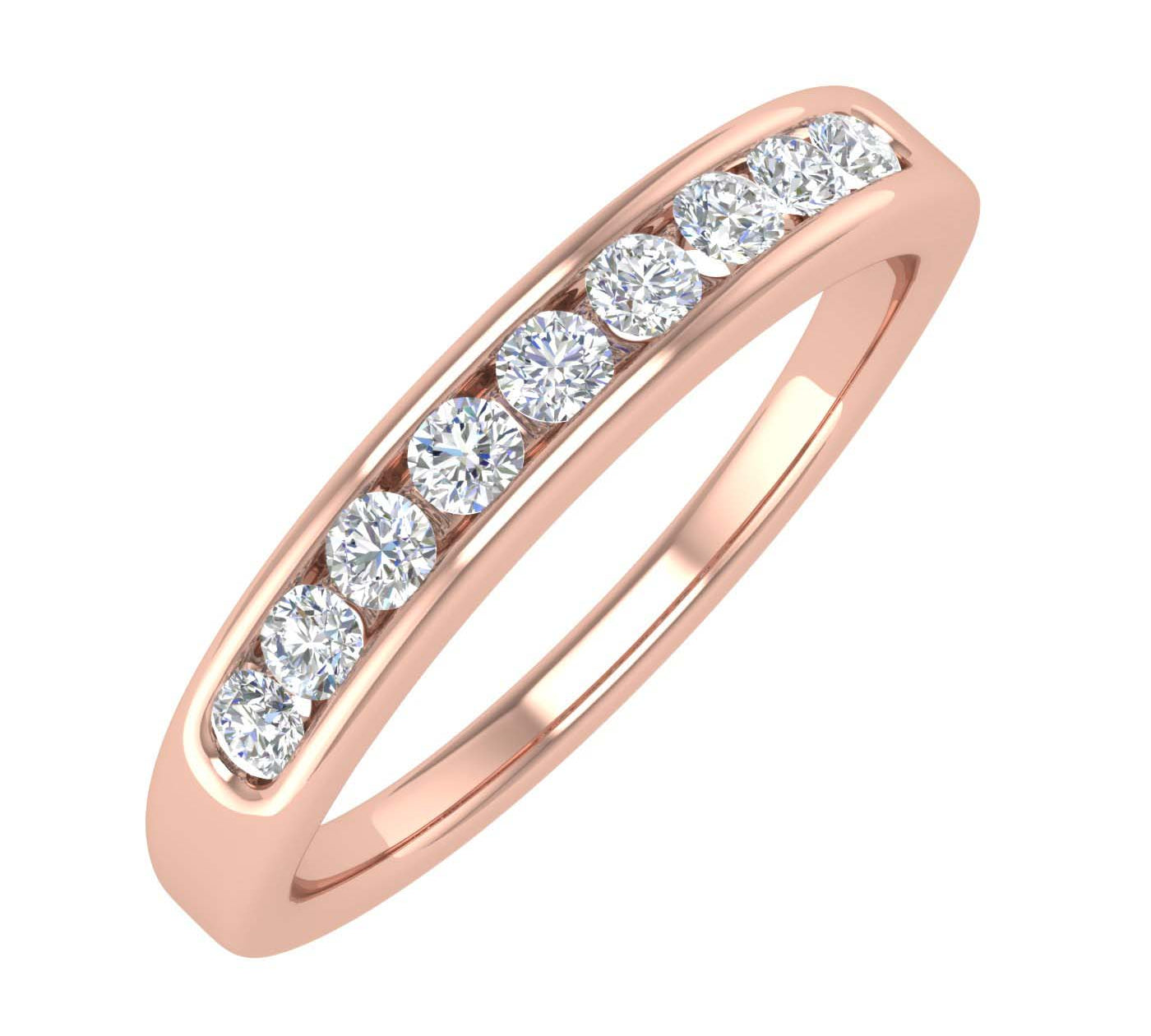 1/4 Carat Round Diamond Unisex Wedding Band Ring in Gold - IGI Certified