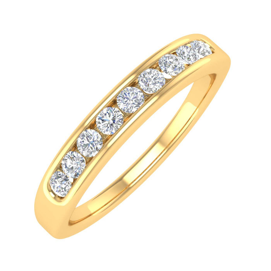 1/4 Carat Round Diamond Unisex Wedding Band Ring in Gold