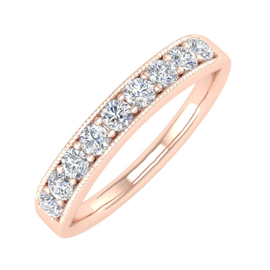 1/2 Carat (ctw) Gold Round Diamond Ladies Anniversary Wedding Band Ring - IGI Certified