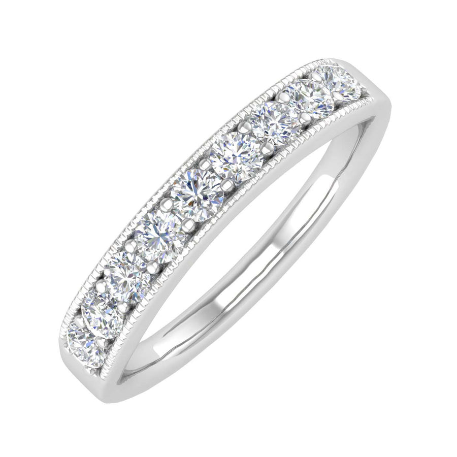 1/2 Carat (ctw) Gold Round Diamond Ladies Anniversary Wedding Band Ring - IGI Certified