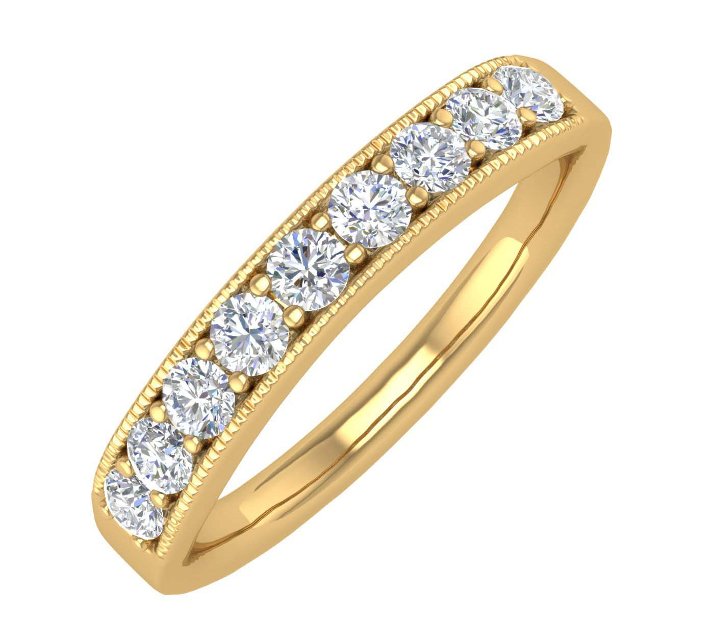 1/2 Carat (ctw) Gold Round Diamond Ladies Anniversary Wedding Band Ring - IGI Certified