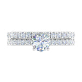 1.45 Carat Prong Set Diamond Bridal Ring Set in Gold