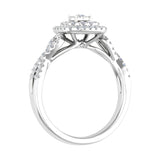 1/2 Carat Cushion cut Halo Diamond Engagement Ring in Gold - IGI Certified