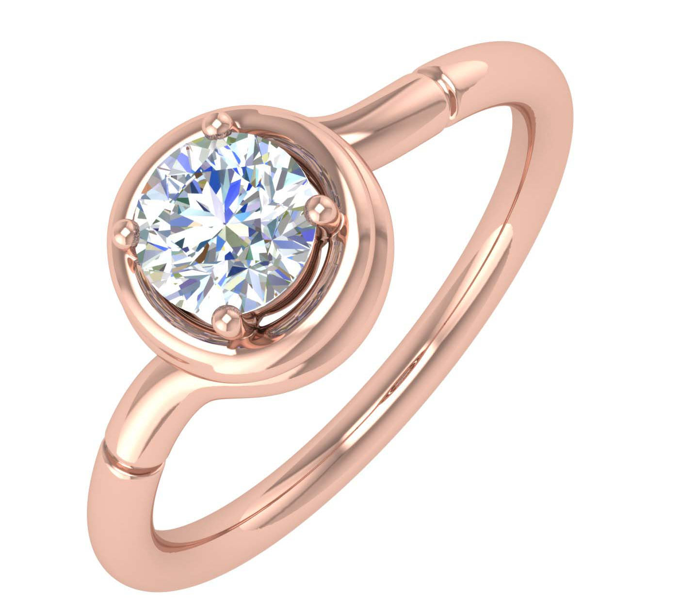 1/2 Carat 4-Prong Set Diamond Solitaire Engagement Ring in Gold