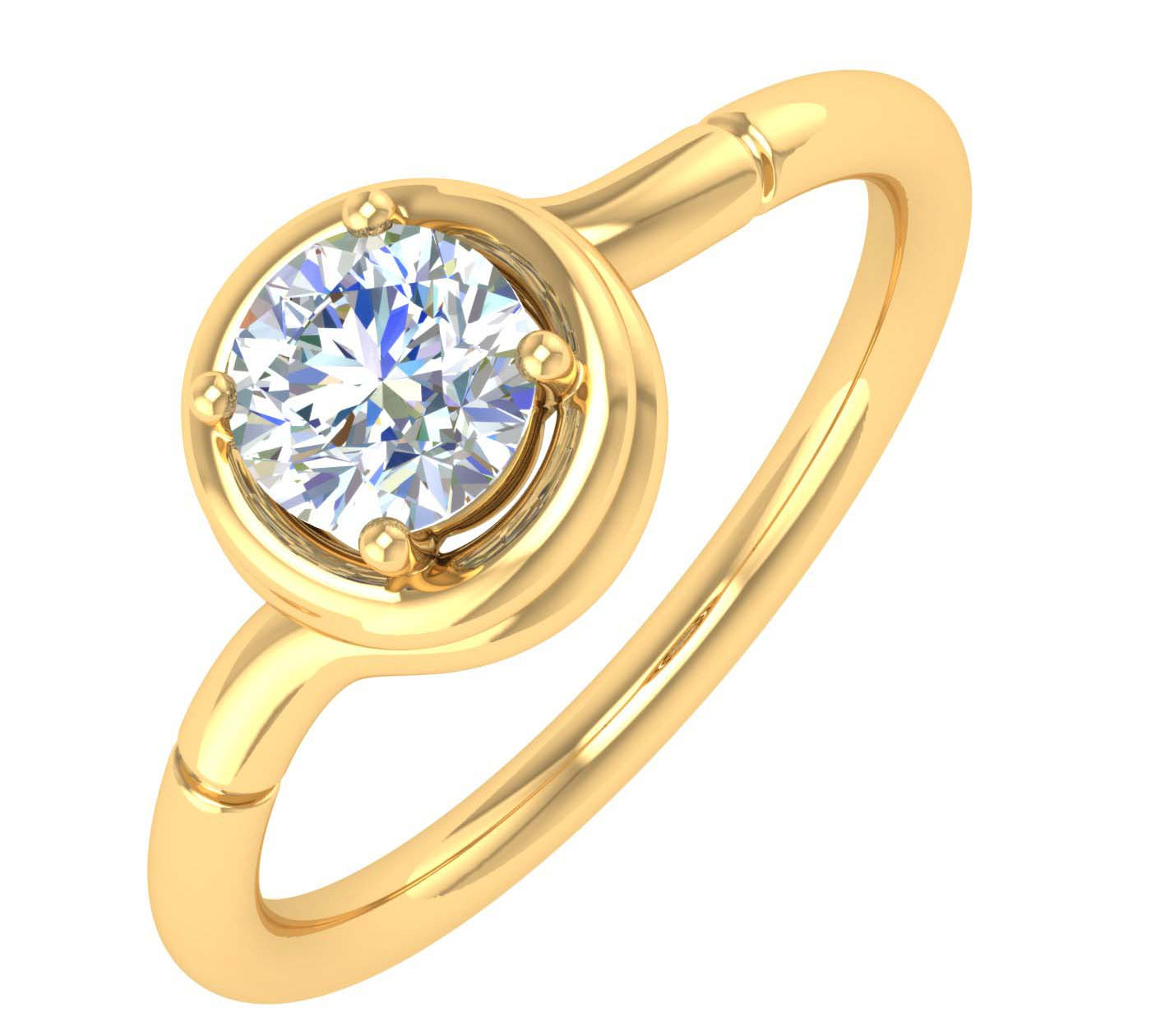 1/2 Carat 4-Prong Set Diamond Solitaire Engagement Ring in Gold