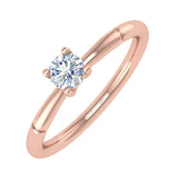 1/4 Carat 4-Prong Set Diamond Solitaire Engagement Ring Band in Gold - IGI Certified