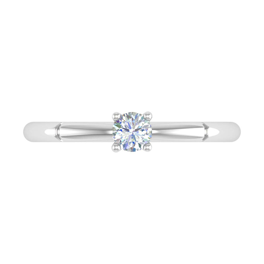 1/4 Carat 4-Prong Set Diamond Solitaire Engagement Ring Band in Gold - IGI Certified