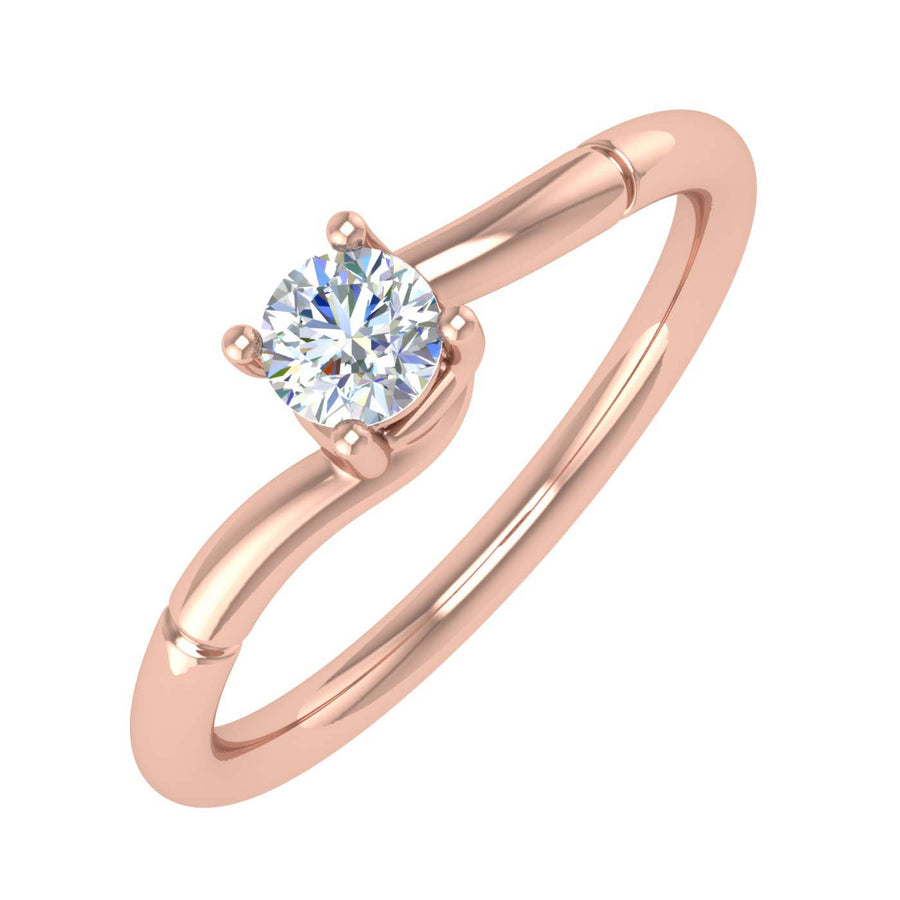 1/4 Carat 4-Prong Set Diamond Solitaire Engagement Ring Band in Gold