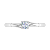 1/4 Carat 4-Prong Set Diamond Solitaire Engagement Ring Band in Gold - IGI Certified