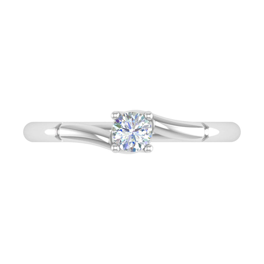 1/4 Carat 4-Prong Set Diamond Solitaire Engagement Ring Band in Gold