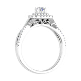 1/2 Carat Cushion cut Halo Diamond Engagement Ring in Gold - IGI Certified