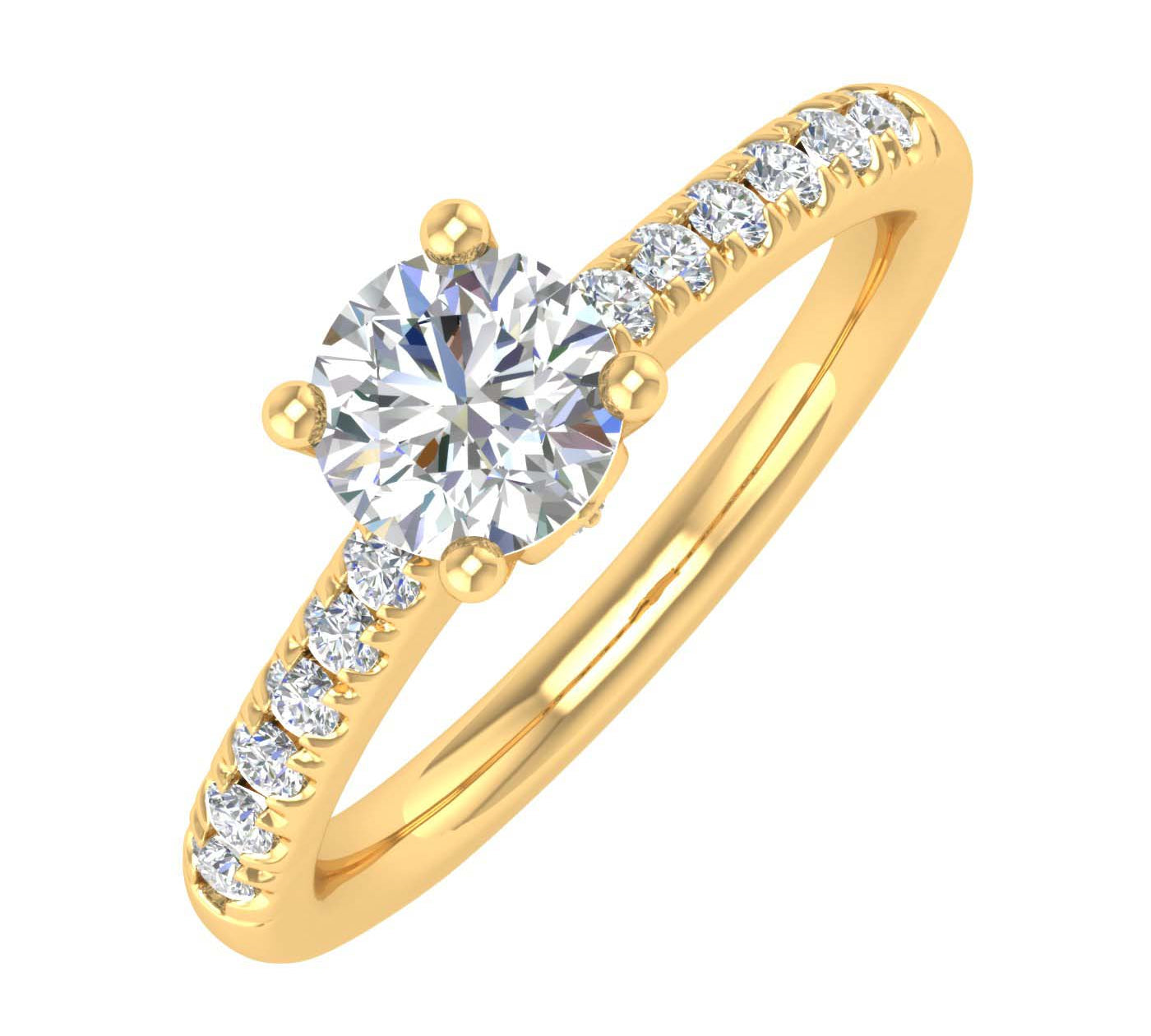 1/2 Carat Diamond Engagement Ring Band in Gold - IGI Certified