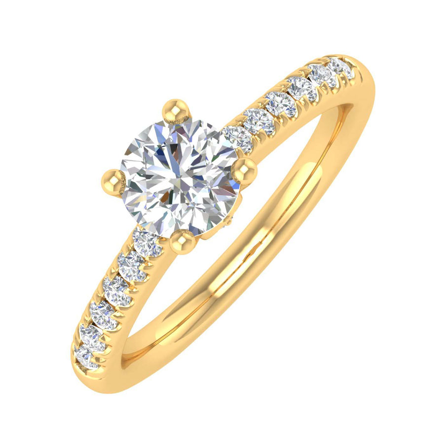 1/2 Carat Diamond Engagement Ring Band in Gold - IGI Certified