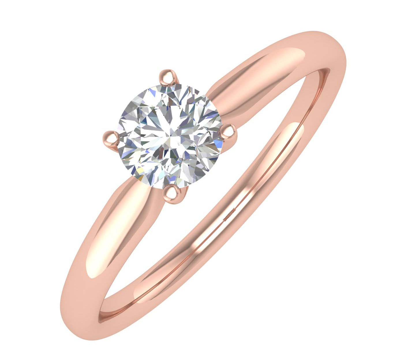 0.40 Carat Diamond Solitaire Engagement Ring Band in Gold
