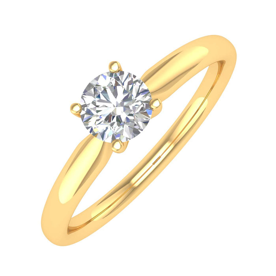 0.40 Carat Diamond Solitaire Engagement Ring Band in Gold - IGI Certified