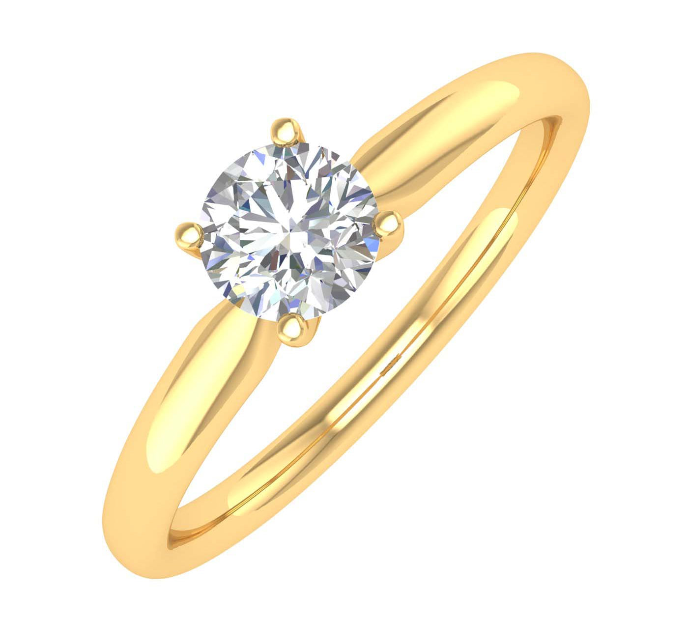 0.40 Carat Diamond Solitaire Engagement Ring Band in Gold