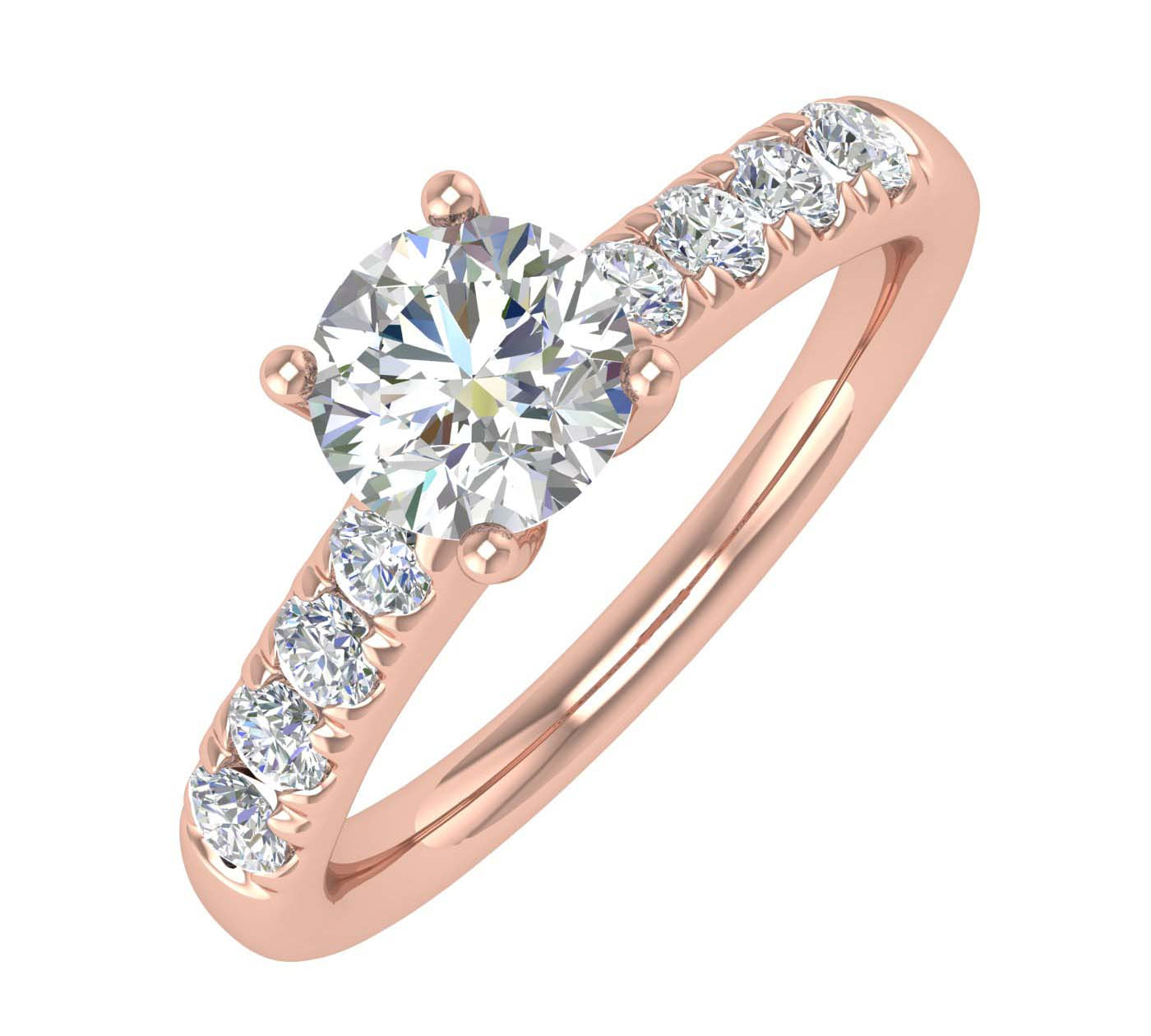 3/4 Carat Diamond Engagement Ring Band in Gold - IGI Certified