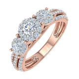 3/4 Carat 3-Stone Diamond Engagement Ring in Gold - IGI Certified