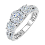 3/4 Carat 3-Stone Diamond Engagement Ring in Gold - IGI Certified