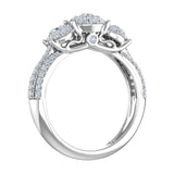 3/4 Carat 3-Stone Diamond Engagement Ring in Gold - IGI Certified