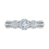 3/4 Carat 3-Stone Diamond Engagement Ring in Gold - IGI Certified