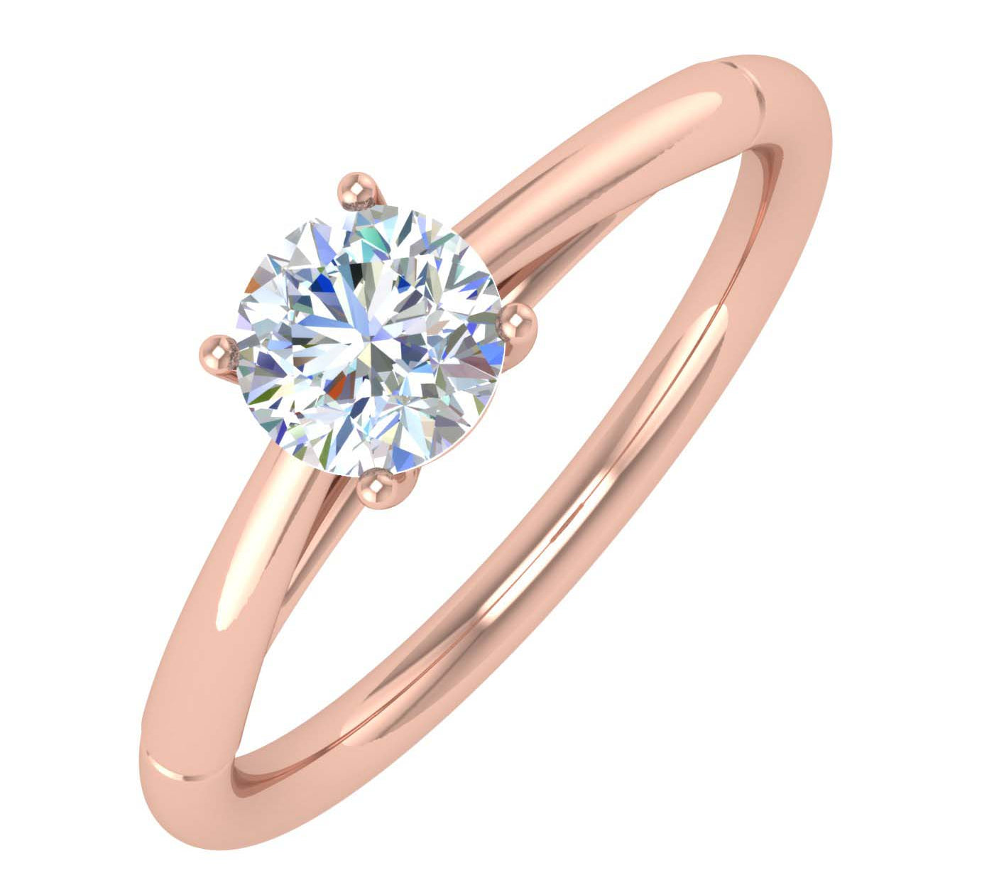 1/2 Carat 4-Prong Set Diamond Solitaire Engagement Ring in Gold