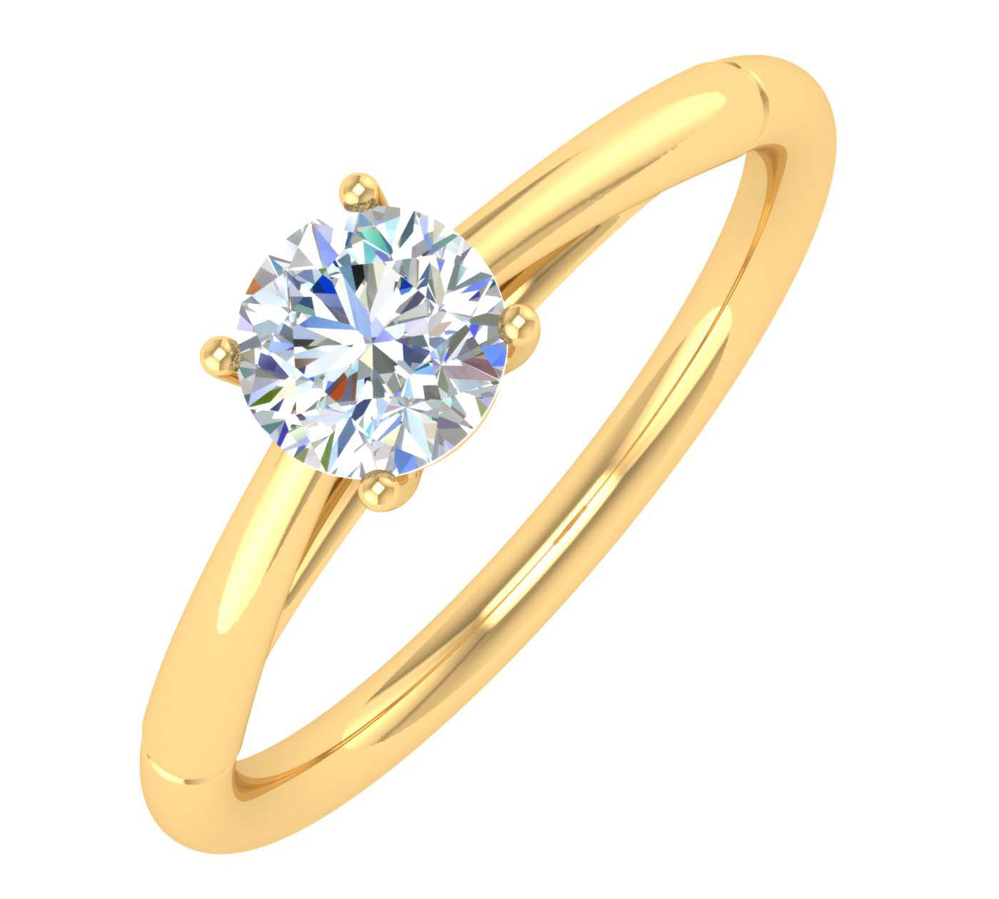 1/2 Carat 4-Prong Set Diamond Solitaire Engagement Ring in Gold