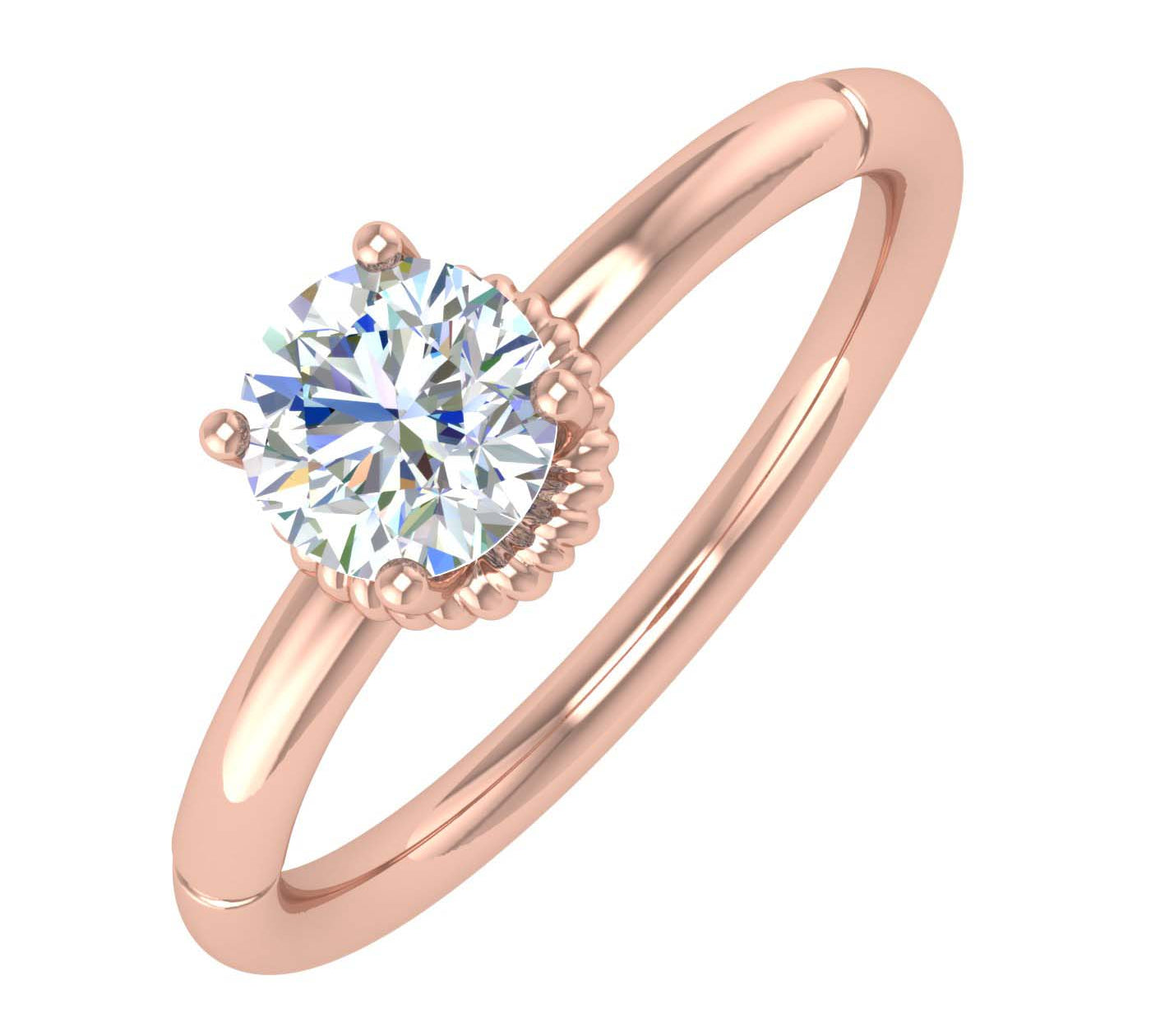 1/2 Carat 4-Prong Set Diamond Solitaire Engagement Ring in Gold