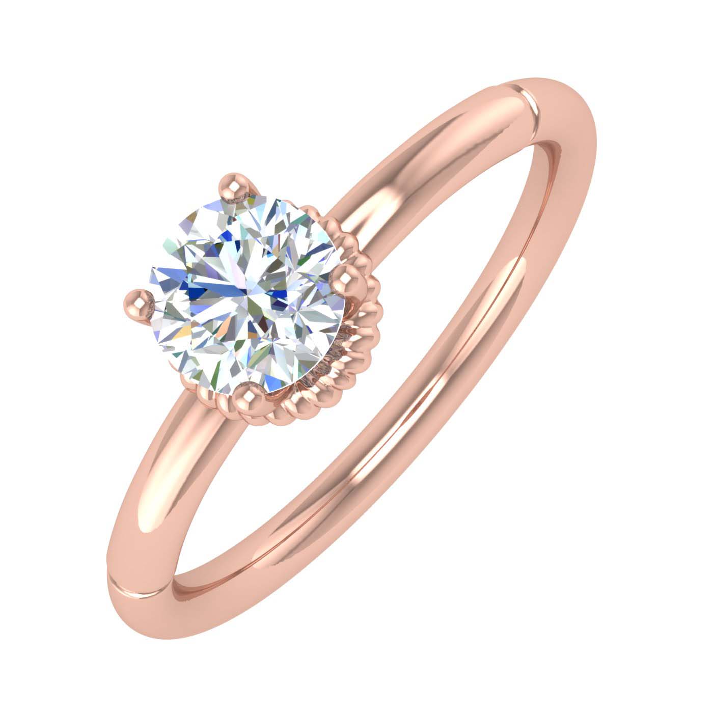 1/2 Carat 4-Prong Set Diamond Solitaire Engagement Ring in Gold - Preview 9