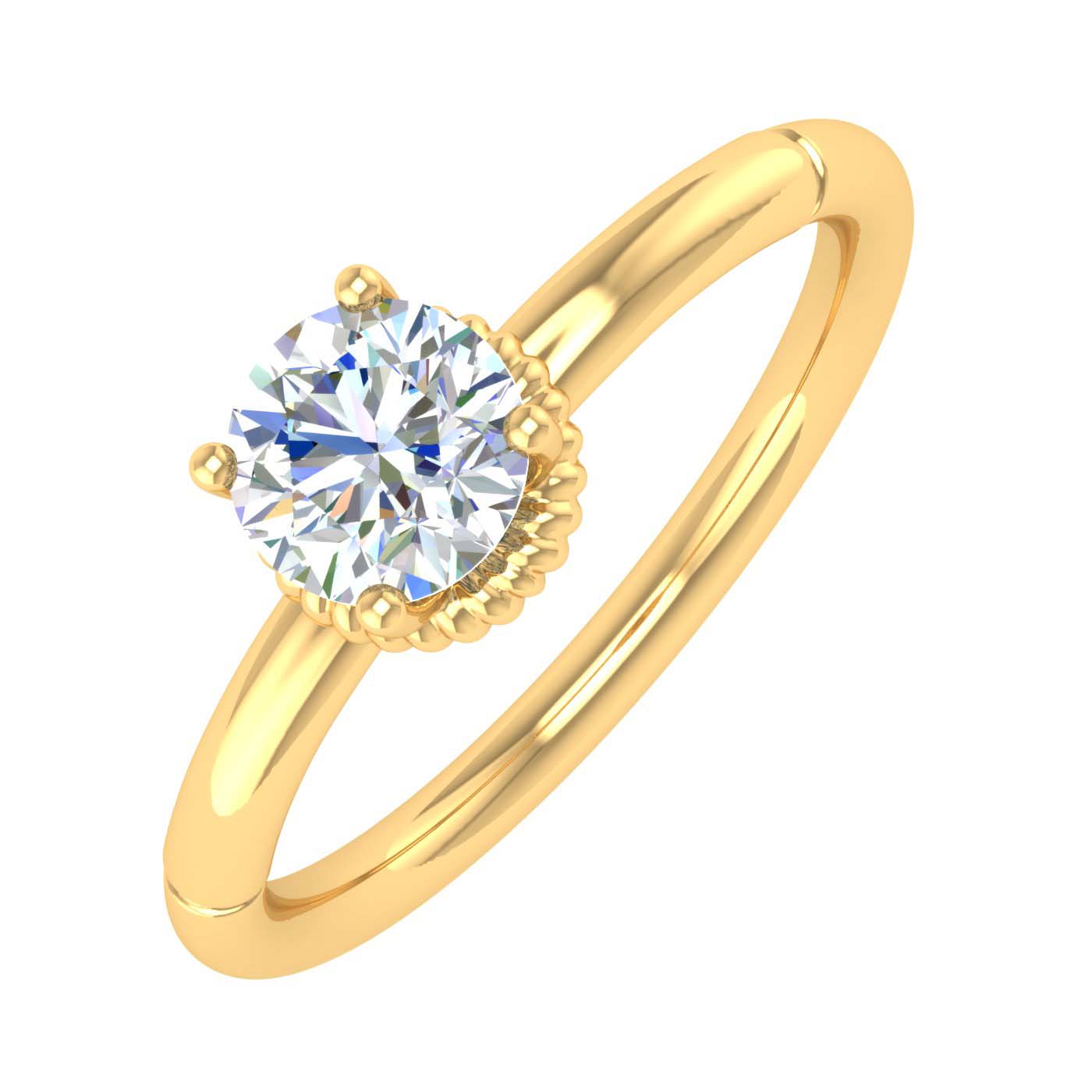 1/2 Carat 4-Prong Set Diamond Solitaire Engagement Ring in Gold - Preview 8