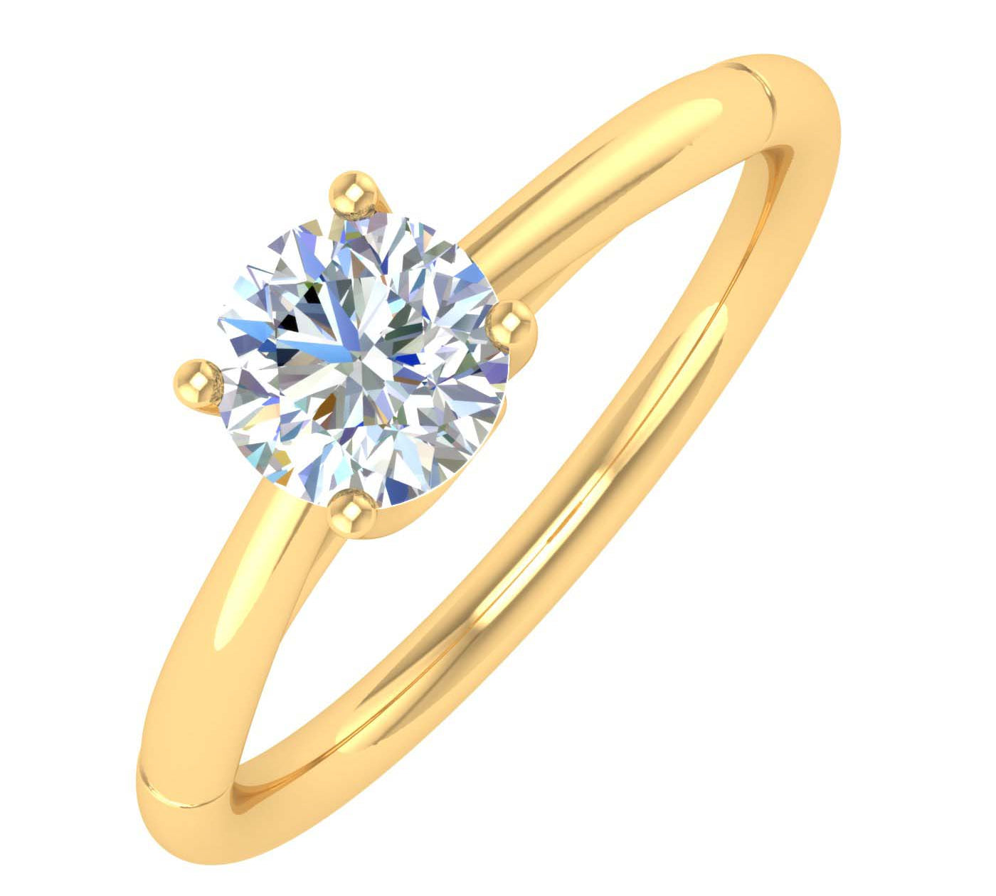 0.51 Carat Diamond Solitaire Engagement Ring in Gold