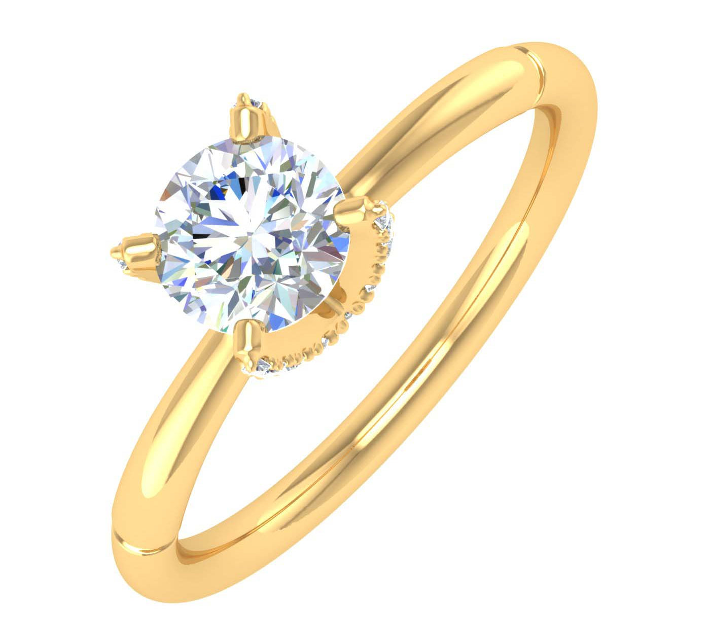 5/8 Carat 4-Prong Set Diamond Solitaire Engagement Ring in Gold - IGI Certified