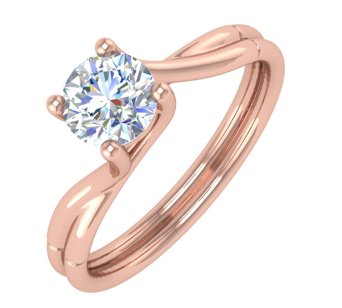 1/2 Carat 4-Prong Set Diamond Solitaire Engagement Ring in Gold