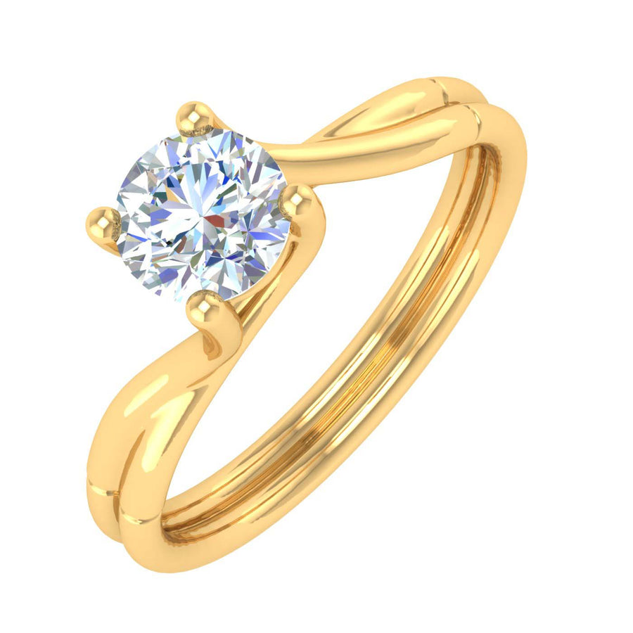 1/2 Carat 4-Prong Set Diamond Solitaire Engagement Ring in Gold - IGI Certified