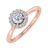 1/3 Carat Round Diamond Halo Ring in Gold