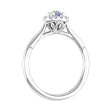 1/3 Carat Round Diamond Halo Ring in Gold