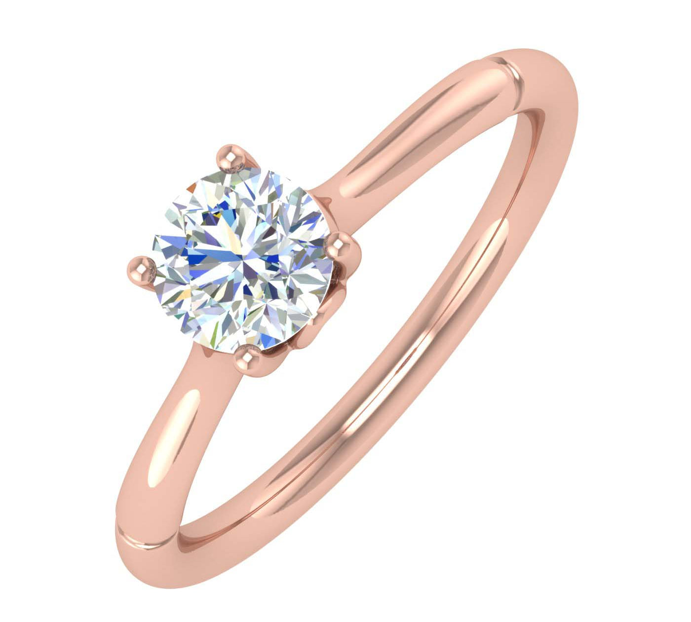 1/2 Carat 4-Prong Set Diamond Solitaire Engagement Ring in Gold