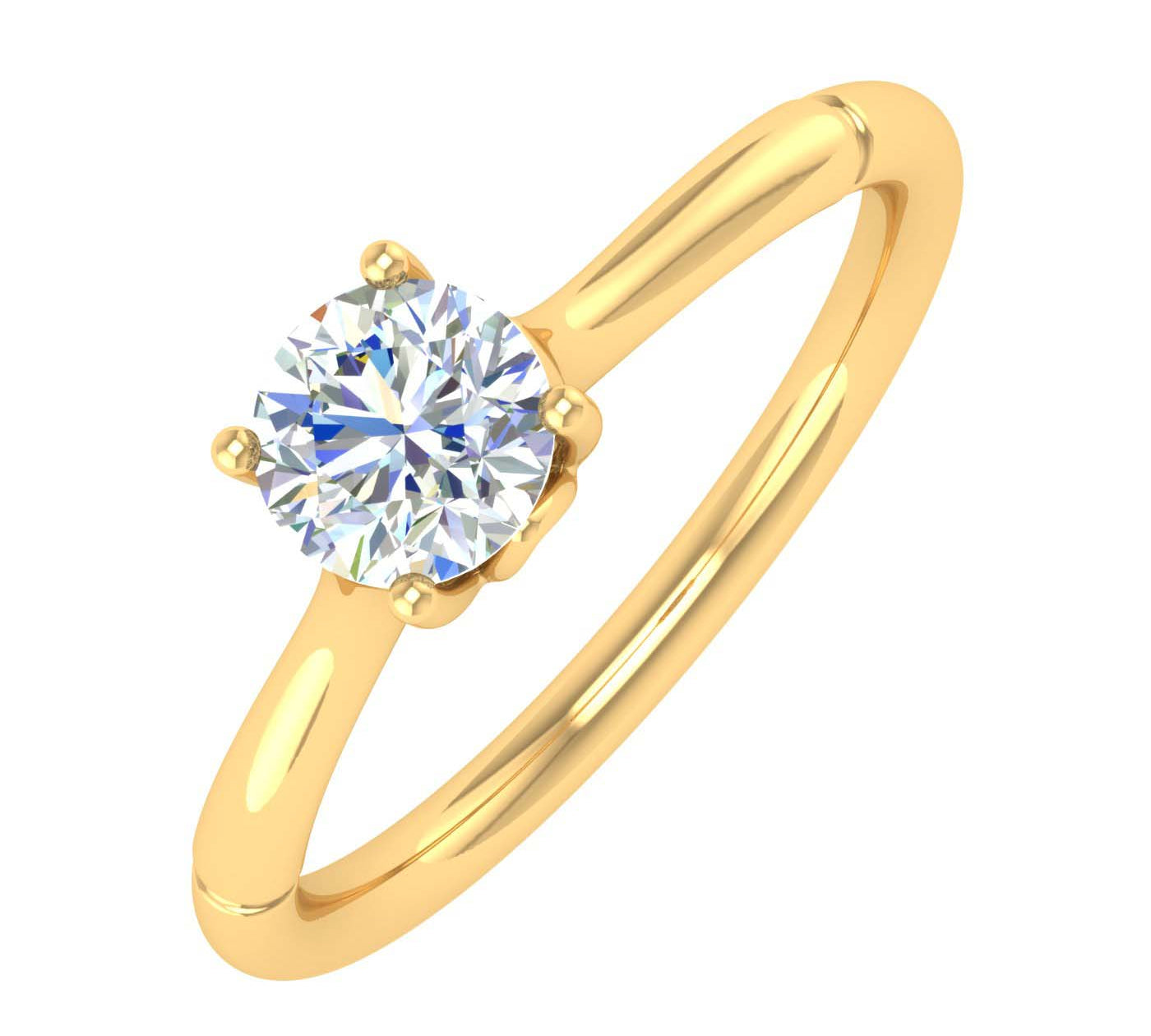 1/2 Carat 4-Prong Set Diamond Solitaire Engagement Ring in Gold