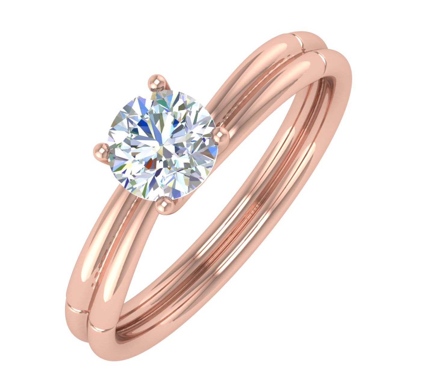 1/2 Carat 4-Prong Set Diamond Solitaire Engagement Ring in Gold
