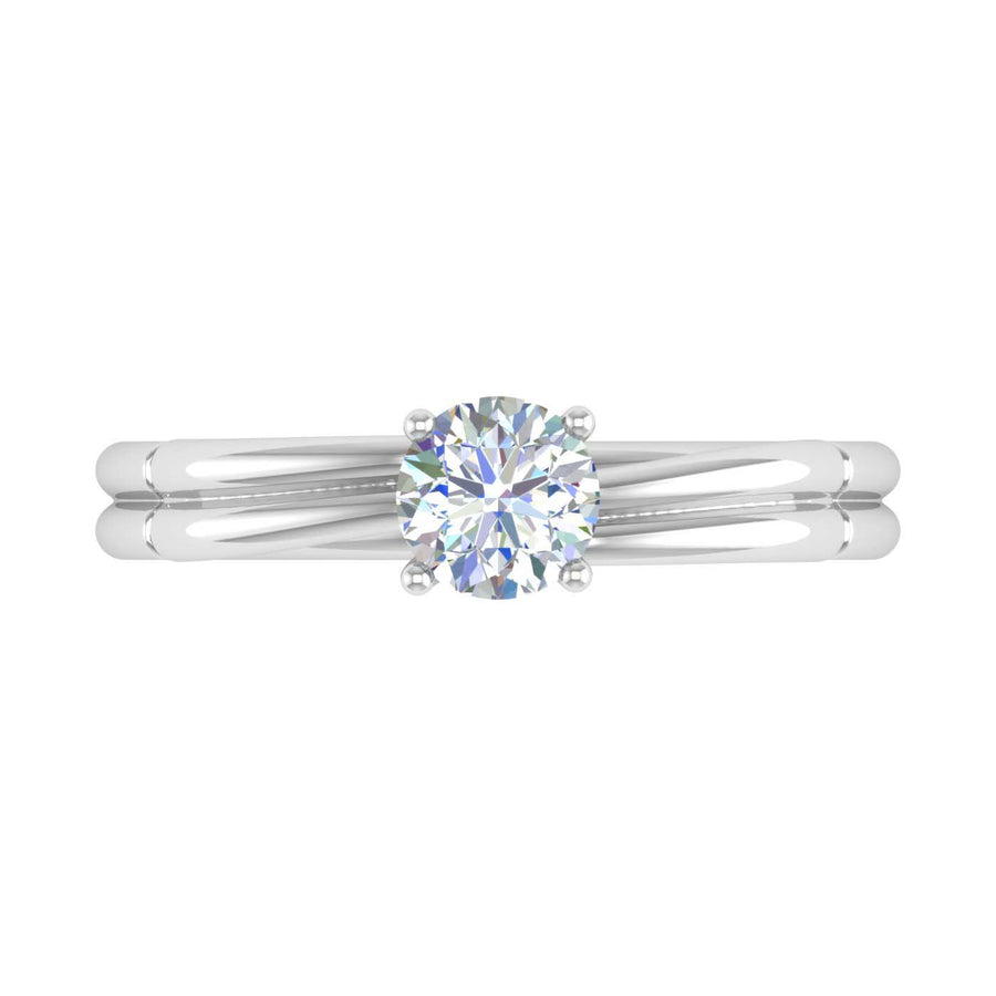 1/2 Carat 4-Prong Set Diamond Solitaire Engagement Ring in Gold