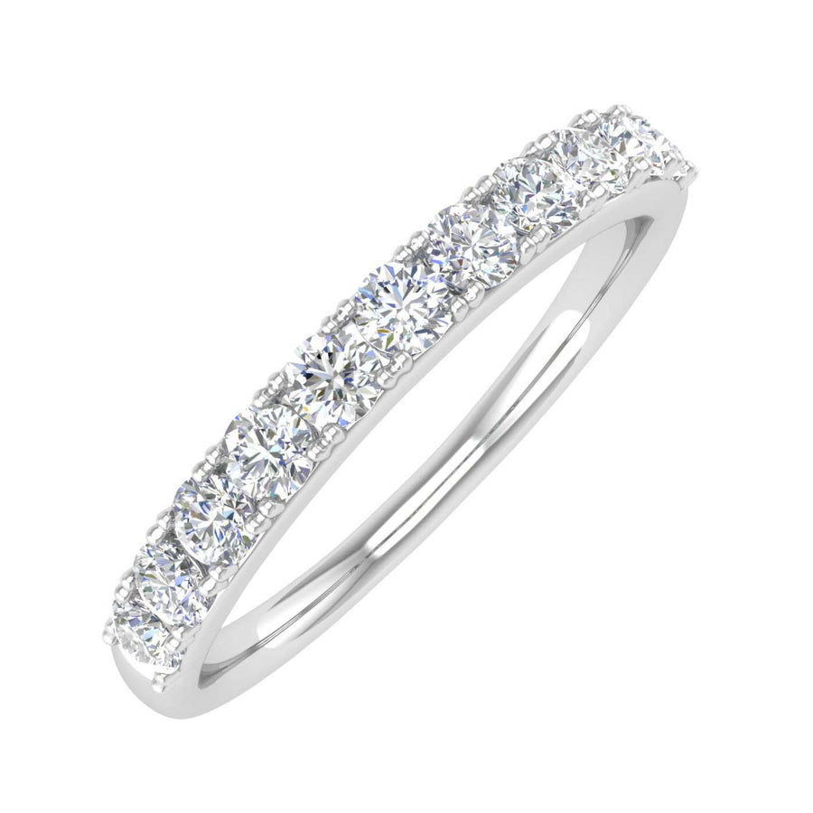 1/2 Carat Natural White Diamond Wedding Band Ring in Gold - IGI Certified