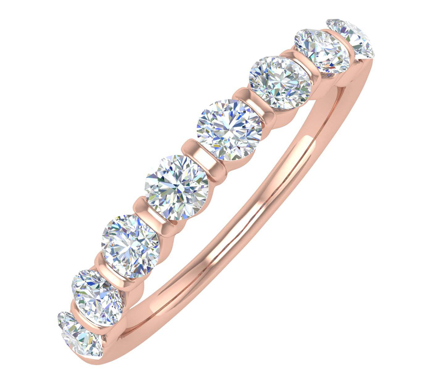 1 Carat Diamond Wedding Band Ring in Gold - IGI Certified