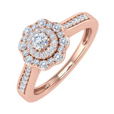 Diamond Halo Ring in Gold (0.40 Carat) - IGI Certified