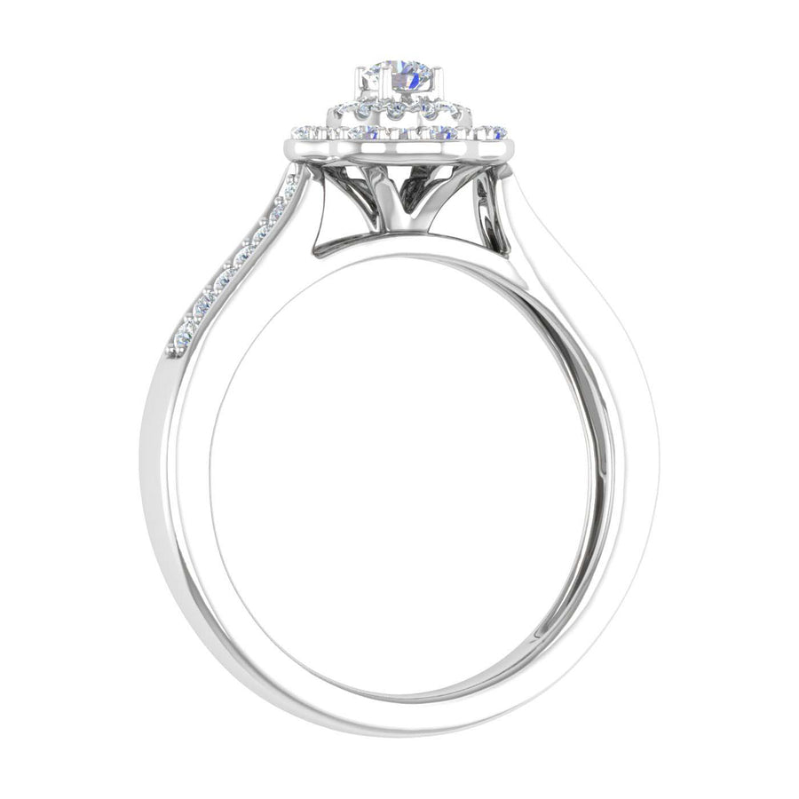 Diamond Halo Ring in Gold (0.40 Carat) - IGI Certified
