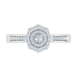 Diamond Halo Ring in Gold (0.40 Carat) - IGI Certified
